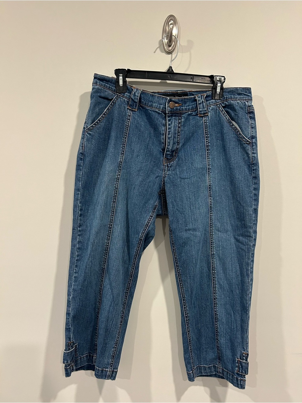 Venezia Mid-Blue Cropped Straight-Leg Jeans